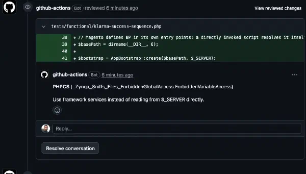 PHPCS inline comment: forbidden access to the $_SERVER superglobal